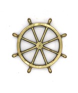 Vtg Brass Toned Helm Ship Wheel Trivet Decor - $20.00