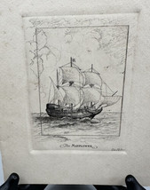 Lithograph Card Mayflower  Christmas Edward J. Dillon  7.5 x 3.25 Inches - £10.93 GBP