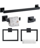 Turs Bathroom Hardware Set Black Towel Bar Set With 2 Towel Ring Toilet ... - $997.19 MXN