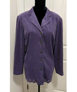 Leslie Fay Blouse Long Sleeve Top Purple Size 12 - £9.34 GBP