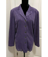 Leslie Fay Blouse Long Sleeve Top Purple Size 12 - £8.92 GBP