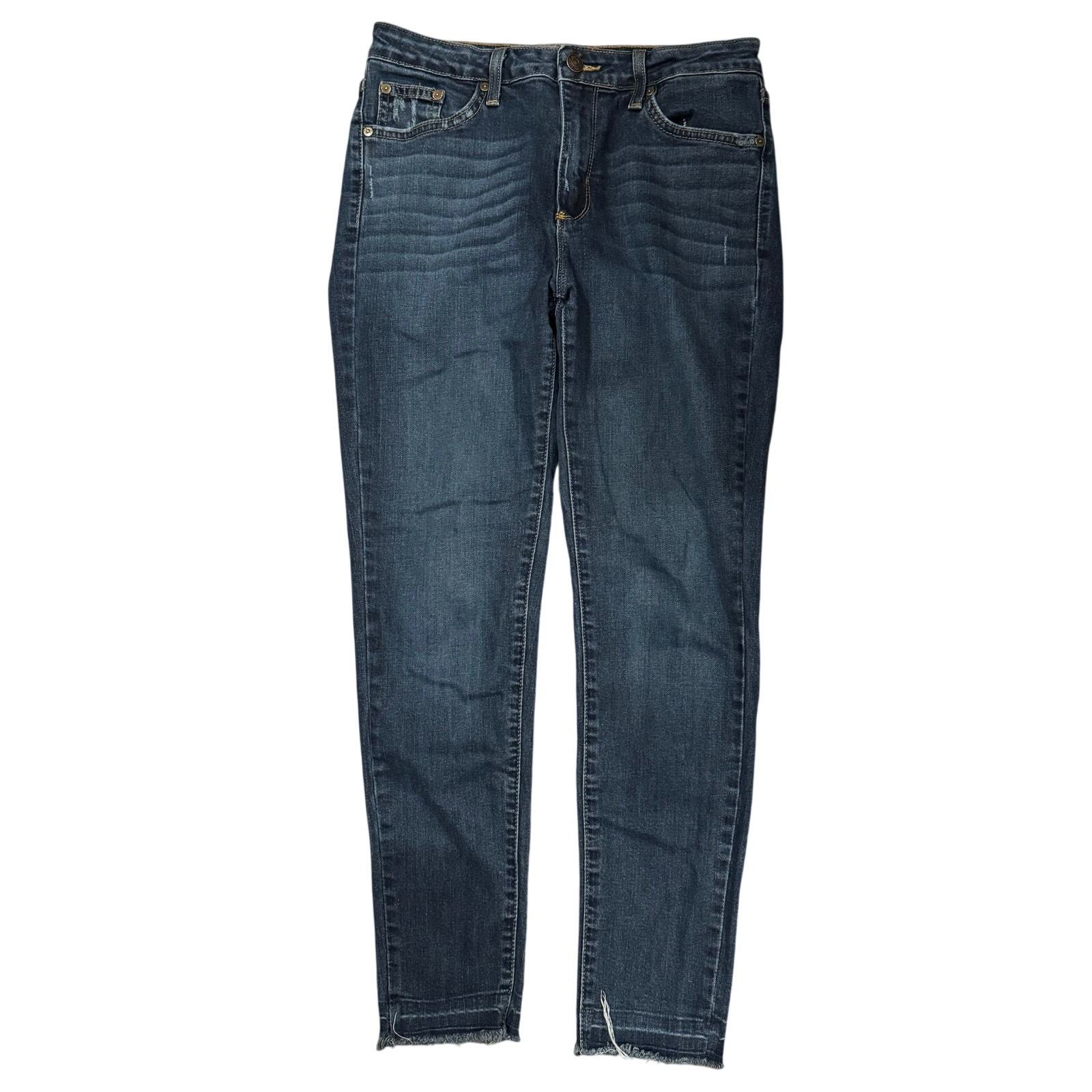 Just Black Size 28 Skinny Jeans Frayed Hem Stretch Dark Wash Made in USA - $34.99