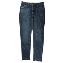 Just Black Size 28 Skinny Jeans Frayed Hem Stretch Dark Wash Made in USA - $655.91 MXN