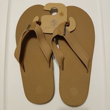 Simply Southern Men&#39;s Size XL 11-12 Leather Flip Flop Chestnut Brown - £15.64 GBP