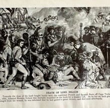 1914 Death of Lord Nelson Trafalgar 1805 Art Print Antique Military Coll... - $570.99 MXN