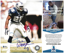 Darren Woodson signed Dallas Cowboys football 8x10 photo Beckett COA proof auto - $108.89