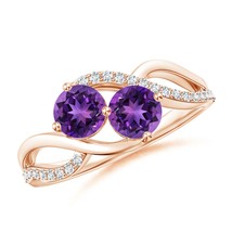 Authenticity Guarantee

ANGARA 1.04 Ct Round Amethyst Two Stone Bypass Ring w... - $1,214.10