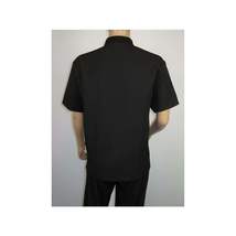 Men Silversilk 2pc walking leisure Matching Suit Italian woven knits 51016 Black image 5