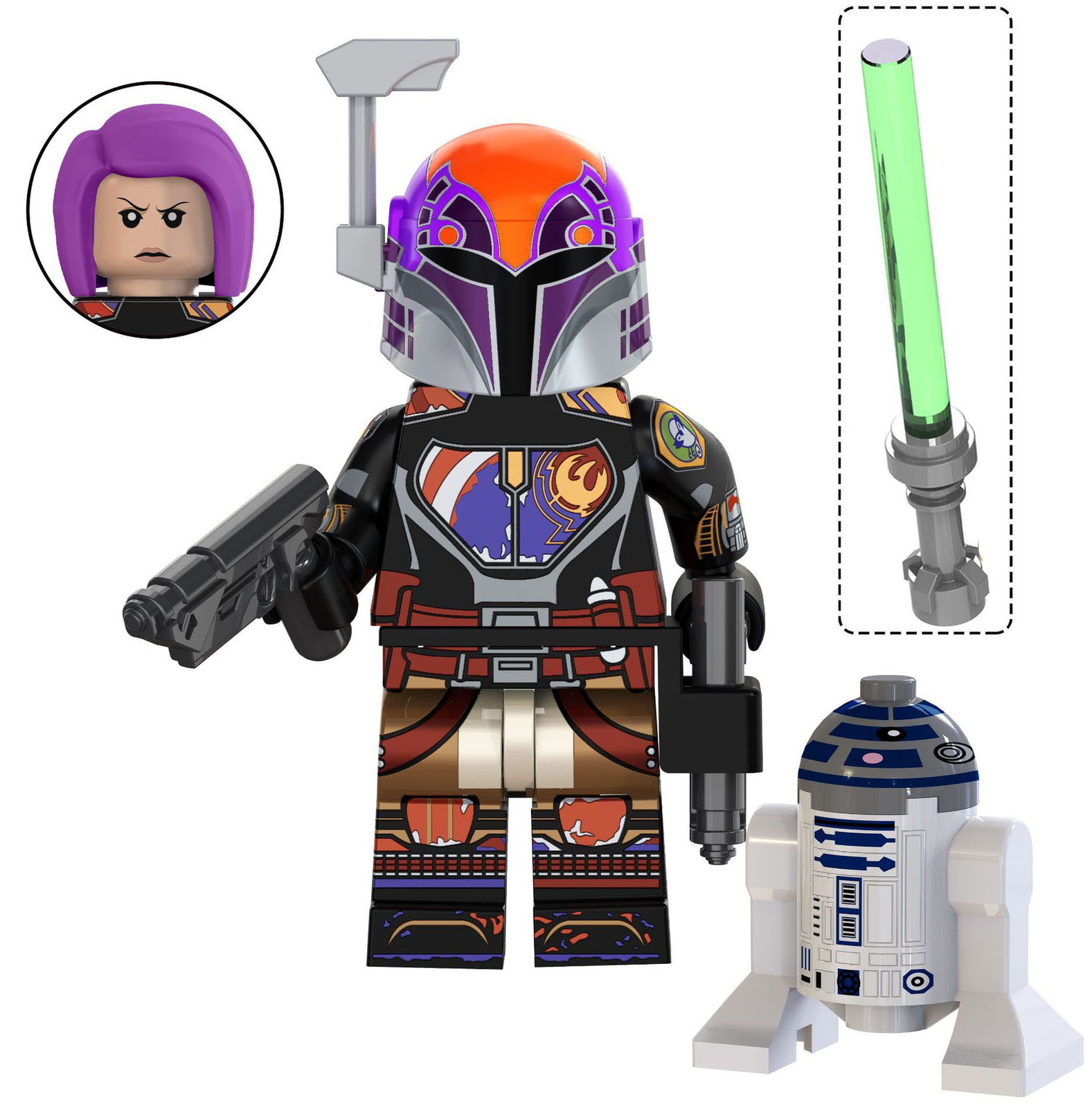 1pcs Sabine Wren Mandalorian Star Wars Custom Minifigure Toys
