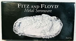 Fitz &amp; Floyd Serveware Bread Tray With COA Metal 12&quot; x 6&quot; Floral Motif IOB - £8.94 GBP