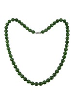 0.3&quot;Certified Hetian Nephrite Jasper Jade Women&#39;s Round Beads Necklace 2475 - £303.02 GBP
