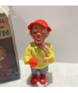 Vintage Circus Clown Wind Up Toy Playing Musical Maracas Tested Working - €12,19 EUR