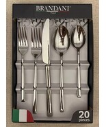 New In Box - Brandani Italy 20 Piece Stainless Steel Flatware Set Style ... - $76.00