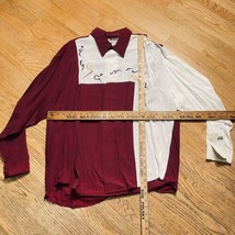 In-Vu Mens Button Front Asymmetrical Shirt Embroidered Symbols Sz XL USA... - £10.04 GBP
