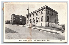Post Office Building Manistee Michigan MI WB Photo-Tone Postcard U22 - £3.06 GBP