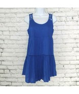 American Eagle Dress Womens XS Blue Sleeveless Tiered Scoop Neck Lace Mini - $24.99