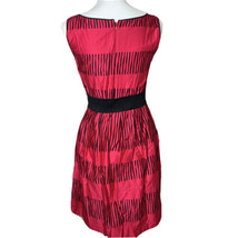 Max And Cleo Maxazria Dress Red Berry Black Cotton Belted Sleeveless Size 4 - £13.23 GBP