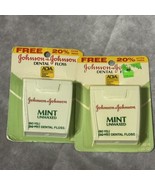 Vintage 1988 1987 Mint Unwaxed Dental Floss Johnson &amp; Johnson Lot (2) Ne... - $29.99