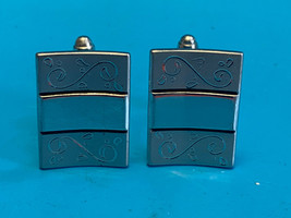Old Vtg Collectible  Anson Rectangular Silver Tone Pair Of Mens Cuff Links - £23.94 GBP