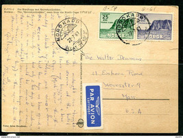 Norway 1961 Color Postal  Card Nordcapp to USA  15073 - £7.40 GBP