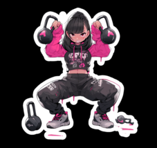 Strong Gym Anime Girl Sport Exercise Sticker Decal Car Truck Wall Phone - £3.94 GBP+