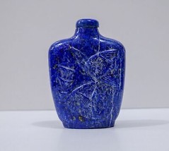 Chinese Lapis Lazuli Fish Hand Carved Snuff Bottle - 2.5&quot; Height - £95.49 GBP