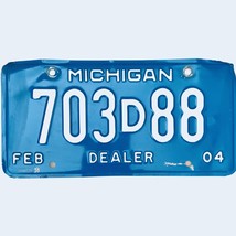 2004 United States Michigan Base Dealer License Plate 703D88 - $16.82