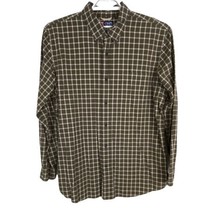 Chaps Mens Shirt Size XL Button Up Long Sleeve Button Pockets Brown Plai... - $21.41
