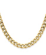 Chisel Stainless Steel Yellow IP-plated 7.5mm Curb 20 inch Chain Necklace - €72,67 EUR