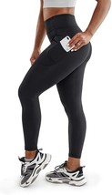 Workout Leggings for Womens with Pockets High Waisted Compression (Black... - £14.63 GBP