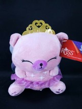 Russ Berrie Pink Fairy Angel Bear Plush Pink Purple Crown Wings Fairina ... - $14.84