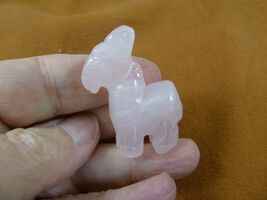 Y-BUR-585) Pink Rose quartz Donkey mule burro gemstone figurine burros d... - $19.99