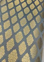 Indian Banarasi Brocade Fabric Gray &amp; Gold Fabric Wedding Dress Fabric -NF625 - £5.89 GBP+