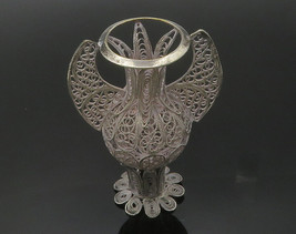 925 Sterling Silver - Vintage Antique Swirl Filigree Candle Holder - TR2119 - £108.25 GBP