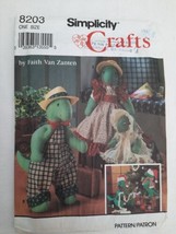 90&#39;s Vintage Simplicity 8203 Stuffed Dinosaur Family &amp; Outfits Faith Van... - $8.86