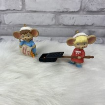 Hallmark 1993 Popping Good Times Ornament Two Ornaments Mice Popcorn No Box - $8.22