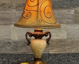 Marble &amp; Antique Brass Finish Desk Accent Lamp w/ Shade 11&quot; x 6&quot; - $23.21