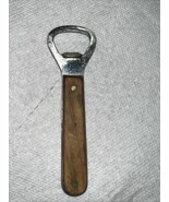 Vintage Wood Handle Bottle Opener Stainless Steel Riveted Made in Germany - $9.41