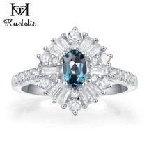 Kuoit London Blue Topaz Gemstone Rings for Women Solid 925 Sterling Silver jewel - £24.26 GBP