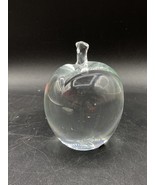 Clear Crystal Apple PAPERWEIGHT Made In Sweden With Sticker - €25,79 EUR