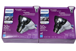 2 Packs Of 3 Philips Dimmable No Flicker 5.5w LED Indoor Par 20 Flood - $30.99