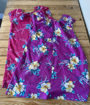 Vintage Hilo Hattie’s Set Of 2 Short Sleev Floral Midi Dress Sz M Pink purple BL - £62.27 GBP