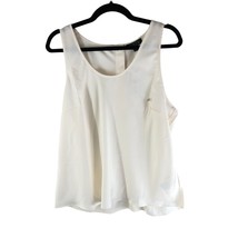 J. Crew Womens Sleeveless Shell Top Everyday Crepe Button Detail Ivory XL - £15.42 GBP