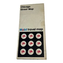 Vintage Chicago Street Map Brochure Pamphlet Mobil Gas Company Ephemera - £7.46 GBP
