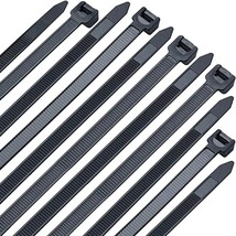 Zip Ties 16 inch Black wire ties 100 per pack Electrical Cable Ties with 60 lbs  - £10.33 GBP+