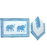 100% Cotton Indian Style Hand Block Theme Dining Table Mats and Napkins ... - $38.33 CAD