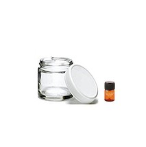 Perfume Studio Thick Straight Sided 2oz Clear Glass Jar with White BPA F... - $6.98+