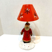 Vintage Hallmark Resin and Metal Santa Claus Snowflake Tea Light Lamp 10.5&quot; Tall - £12.47 GBP