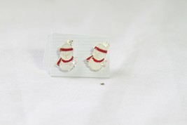 Earrings (New) Snowman W/ Red Scarfs - White W/ Red - 7/16&quot; - £3.42 GBP
