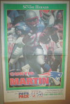 New England Patriots Curtis Martin 1995 Boston Herald Poster - $4.75